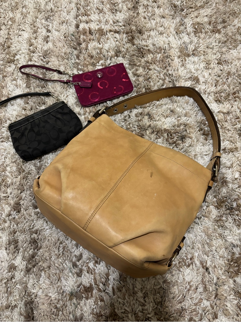 Coach bundle of 1 bag & 2 wristlets